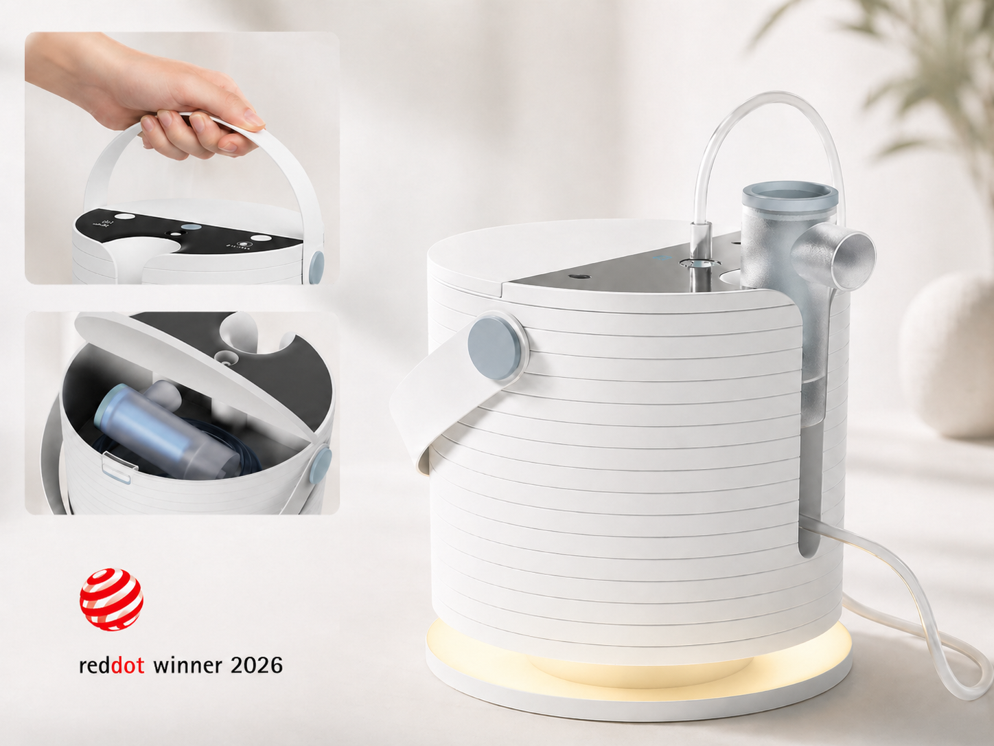 Sleek modern device with award recognition